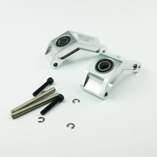 QPAJWAKS CNC Aluminium Legierung Vorne Hinten Rad Hub Carrier Halterung for Rovan HPI Rofun Baja 5B 5T Buggy LKW 1/5(0 Degree Silver) von QPAJWAKS
