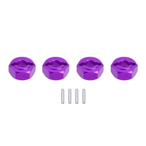 QPAJWAKS CNC Aluminum Metal 12mm*5mm Combiner Hex Wheel Hub Hex Adapter for 1/14 MJX Hyper Go 14209 14210 Spare Upgrade Parts(Purple) von QPAJWAKS