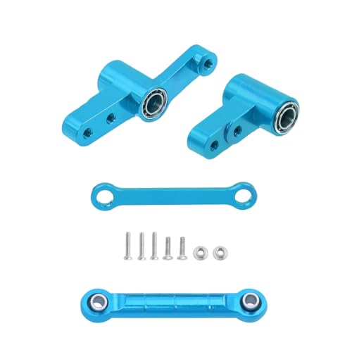 QPAJWAKS CNC Aluminum Steering Group Assembly with Bearings Link Tie Rod for 1/14 MJX 14209 14210 RC Car Metal Modification Upgrade Parts(Blue Set 1) von QPAJWAKS