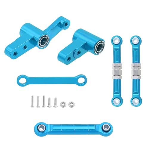 QPAJWAKS CNC Aluminum Steering Group Assembly with Bearings Link Tie Rod for 1/14 MJX 14209 14210 RC Car Metal Modification Upgrade Parts(Blue Set 3) von QPAJWAKS