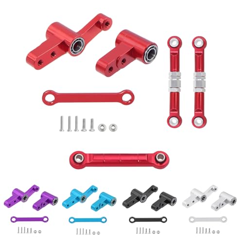 QPAJWAKS CNC Aluminum Steering Group Assembly with Bearings Link Tie Rod for 1/14 MJX 14209 14210 RC Car Metal Modification Upgrade Parts(Silver) von QPAJWAKS