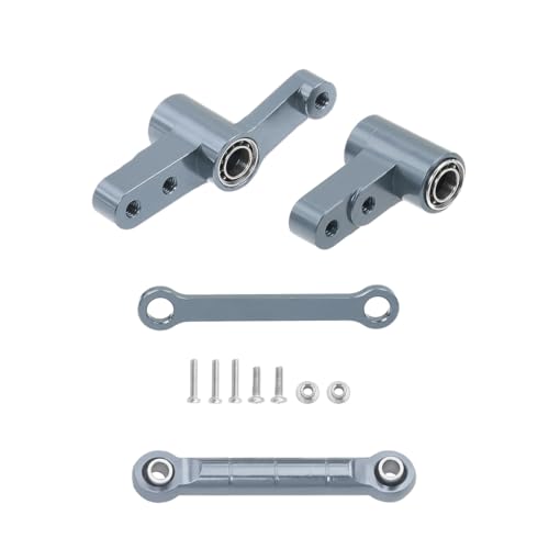 QPAJWAKS CNC Aluminum Steering Group Assembly with Bearings Link Tie Rod for 1/14 MJX 14209 14210 RC Car Metal Modification Upgrade Parts(Titanium Set 1) von QPAJWAKS