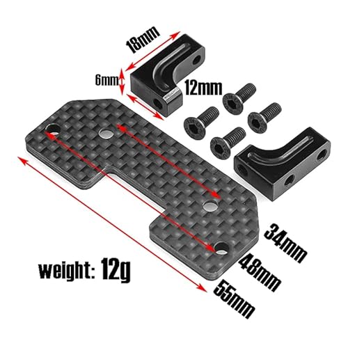 QPAJWAKS Carbon Fiber Servo Halterung Achse Up Servo Feste Halterung for Axial SCX10 SCX10 II 90046 1/10 RC Crawler Auto Upgrade Teile von QPAJWAKS