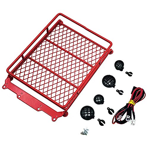 QPAJWAKS Dachgepäckträger Gepäckträger Metall Autorahmen mit LED for MN90 MN90K MN99 MN96 MN99S MN40 RC Crawler RC Autoteile von QPAJWAKS