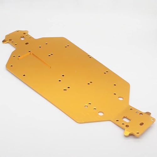 QPAJWAKS HSP 04001 03601 Aluminiumlegierung Metallchassis 1/10 Tuningteile for Buggy Monster Bigfoot Truck HSP 94107 94170 94118 94111(Gold) von QPAJWAKS