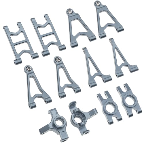 QPAJWAKS MJX Hyper Go 14303 14302 14301 Metall-Lenkbecher/Stoßdämpferhalterungen/vorne hinten Oben unten Schwinge for 1/14 RC-Tuningteile(Titanium Set 1) von QPAJWAKS