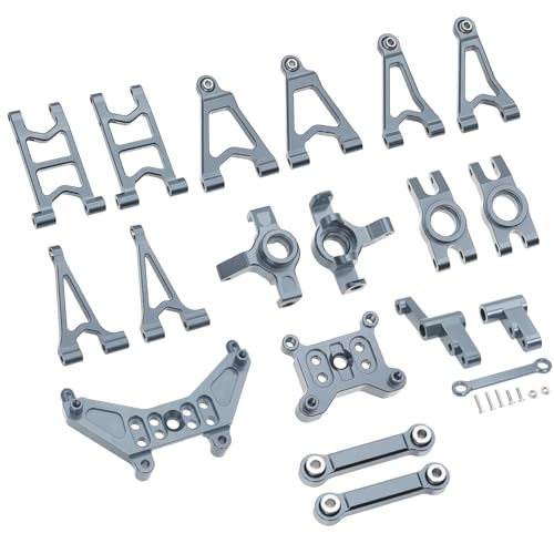 QPAJWAKS MJX Hyper Go 14303 14302 14301 Metall-Lenkbecher/Stoßdämpferhalterungen/vorne hinten Oben unten Schwinge for 1/14 RC-Tuningteile(Titanium Set 2) von QPAJWAKS