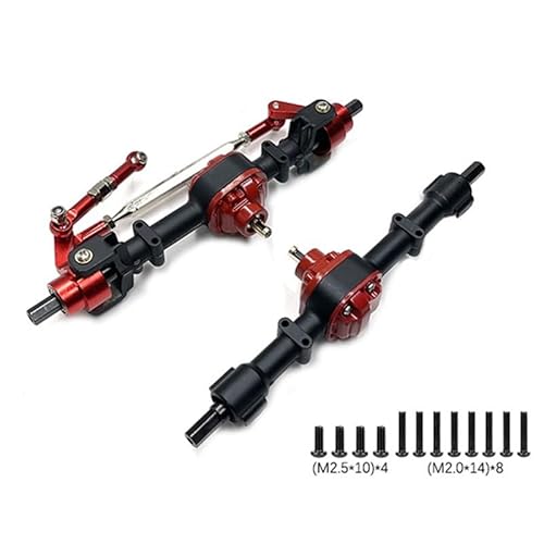 QPAJWAKS MN78 Metall Vorder- Und Hinterachse Mit 3 Mm Bis 4 Mm Wellenhülse for MN78 MN-78 MN 78 1/12 RC Auto Upgrade Teile(Zwart) von QPAJWAKS