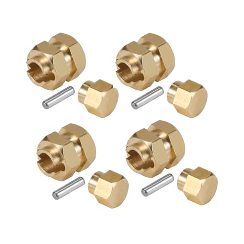QPAJWAKS Messing Rad Hex 7MM Hub Extender for 1/18 RC Auto Crawler TRX4M Bronco Defender Chassis Upgrade Teile von QPAJWAKS
