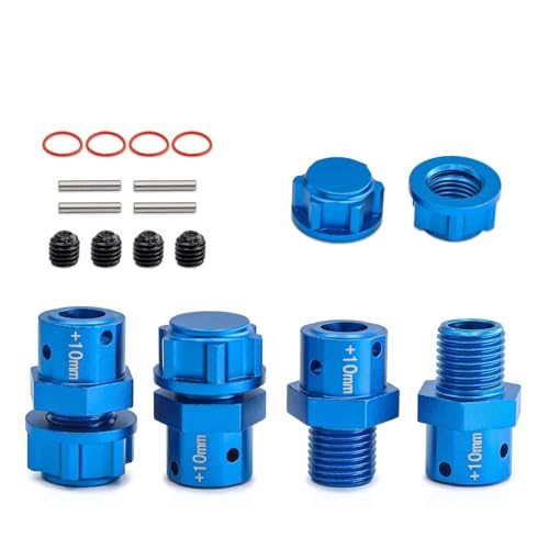 QPAJWAKS Metall 17mm Erweiterte Rad Hex Hub Adapter + 10/13mm for Arrma 6S 1/8 KRATON Typhon Outcast 1/7 Infraction Limitless Mojave Felony(Widen 10mm Blue) von QPAJWAKS