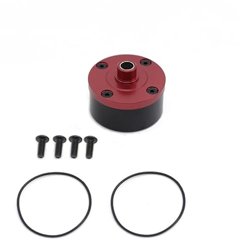 QPAJWAKS Metall Aluminium Vorne Hinten Universal Differential Gehäuse AR310433 for ARRMA 1/7 Mojave Infraction 1/8 KRATON Typhon Outcast 6S(Red Black) von QPAJWAKS