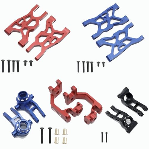 QPAJWAKS Metall Vorne Hinten Schaukel Arm/Achsschenkel/C Block/Hinterachse Träger for 1/8 Arrma Infraction Vendetta Upgrade Zubehör(C Base Blue) von QPAJWAKS
