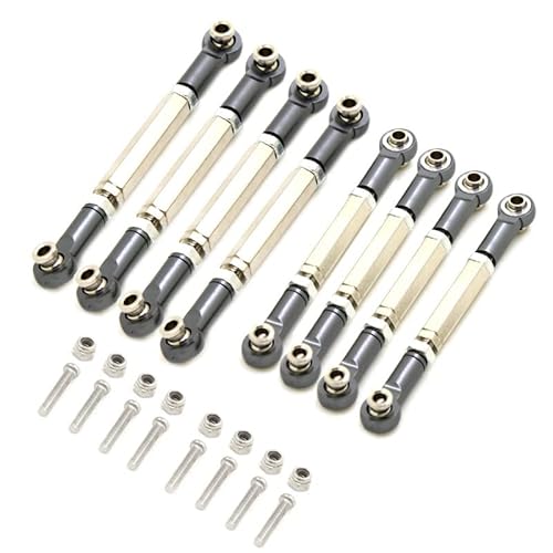 QPAJWAKS Metall Zugstange Spurstange Upgrade Teil for WPL C14 C24 C-14 C-24 MN D90 D91 D45 D96 D99 MN-90 MN-91 MN-45 MN-96 MN-99 RC Auto(Titanium) von QPAJWAKS