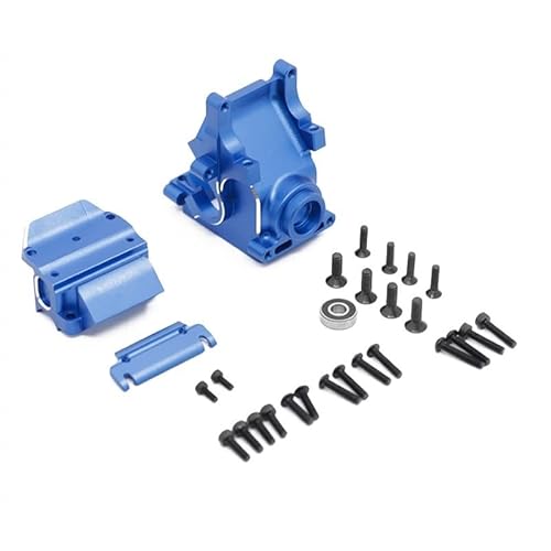 QPAJWAKS Metallgetriebegehäuse for ARRMA 1/8 6S KRATON Talion Typhon Outcast Notorious 1/7 Infraction Limitless Mojave Upgrade-Teile(Gearbox Set-Blue) von QPAJWAKS