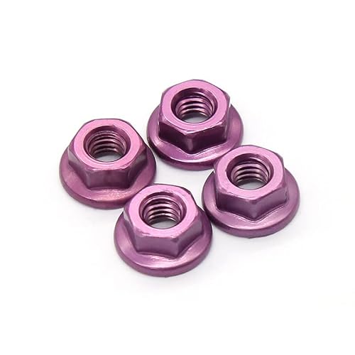 QPAJWAKS RC Aluminium Nylon Mutter M4 102049 122049 (02055 02190) Fit for HSP 1/10 Auto Buggy LKW(Purple) von QPAJWAKS