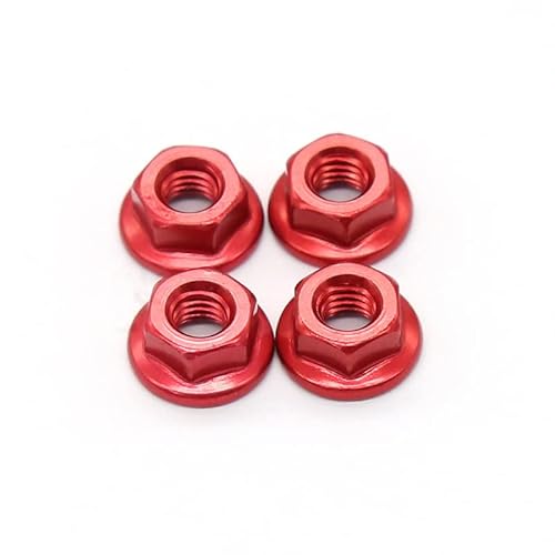 QPAJWAKS RC Aluminium Nylon Mutter M4 102049 122049 (02055 02190) Fit for HSP 1/10 Auto Buggy LKW(Rood) von QPAJWAKS