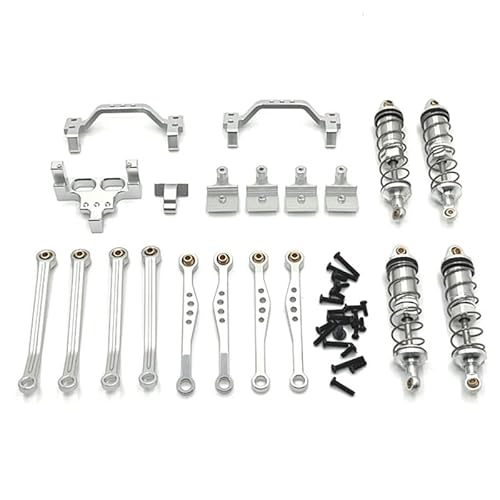 QPAJWAKS RC Auto Upgrade Zugstange Aufhängungsrahmen Lenkgetriebe Zugstange Sitzsatz for 1/16 WPL C64 C74 RC Auto Upgrade Teile(Silver) von QPAJWAKS