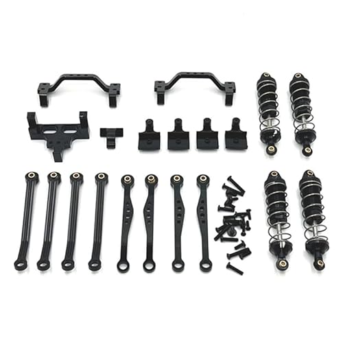 QPAJWAKS RC Auto Upgrade Zugstange Aufhängungsrahmen Lenkgetriebe Zugstange Sitzsatz for 1/16 WPL C64 C74 RC Auto Upgrade Teile(Zwart) von QPAJWAKS