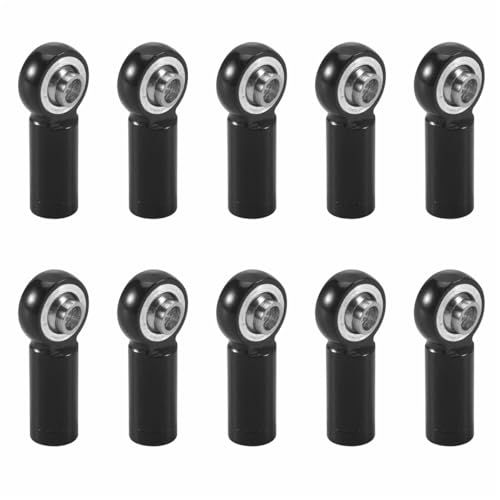 QPAJWAKS T89C 10 Stück Metall M2.5 Link Spurstangenkopf Kugelgelenk for A959 12428 144001 C24 MN D90 MN99S RC Autoteile, Schwarz von QPAJWAKS