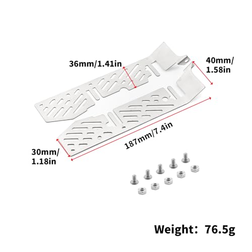 QPAJWAKS TRX4 Edelstahl Chassis Rüstung Schutz Anti-Rutsch-Platte for 1/10 RC Crawler TRX-4(AB) von QPAJWAKS