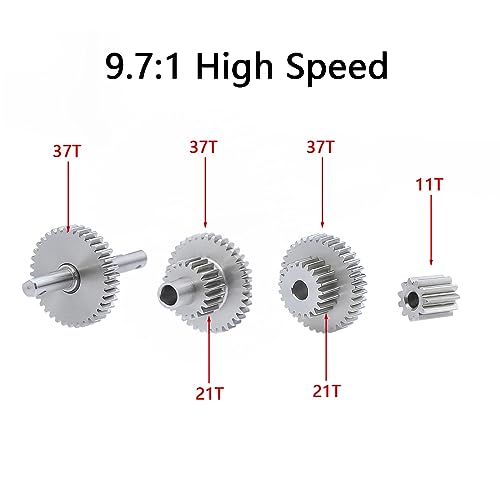 QPAJWAKS TRX4M Stainless Steel Overdrive Underdrive Transmission Gearbox Gear Pinion Set for TRX4-M 1/18 RC Crawler Car Upgrade Parts(Overdrive Gear) von QPAJWAKS