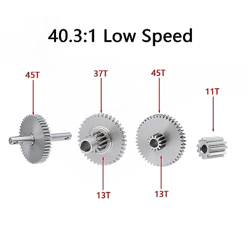 QPAJWAKS TRX4M Stainless Steel Overdrive Underdrive Transmission Gearbox Gear Pinion Set for TRX4-M 1/18 RC Crawler Car Upgrade Parts(Underdrive Gear) von QPAJWAKS