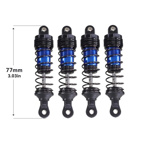 QPAJWAKS Verbesserter Stoßdämpfer for SCY 16101 16102 Pro Wltoys 124008 144001 124017 MJX Hyper Go 16207 16208 16210 14301 14210 RC Auto(77mm-Dark Blue) von QPAJWAKS