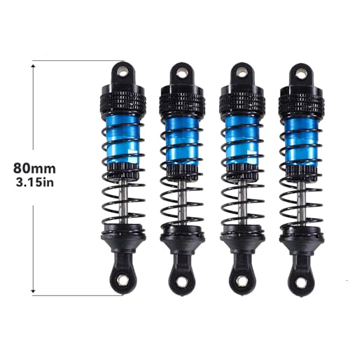 QPAJWAKS Verbesserter Stoßdämpfer for SCY 16101 16102 Pro Wltoys 124008 144001 124017 MJX Hyper Go 16207 16208 16210 14301 14210 RC Auto(80mm-Blue) von QPAJWAKS