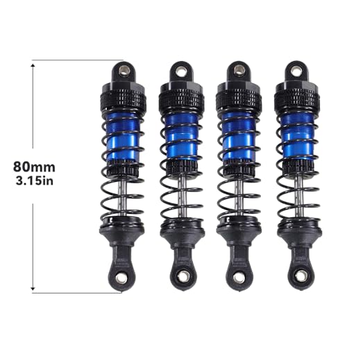 QPAJWAKS Verbesserter Stoßdämpfer for SCY 16101 16102 Pro Wltoys 124008 144001 124017 MJX Hyper Go 16207 16208 16210 14301 14210 RC Auto(80mm-Dark Blue) von QPAJWAKS