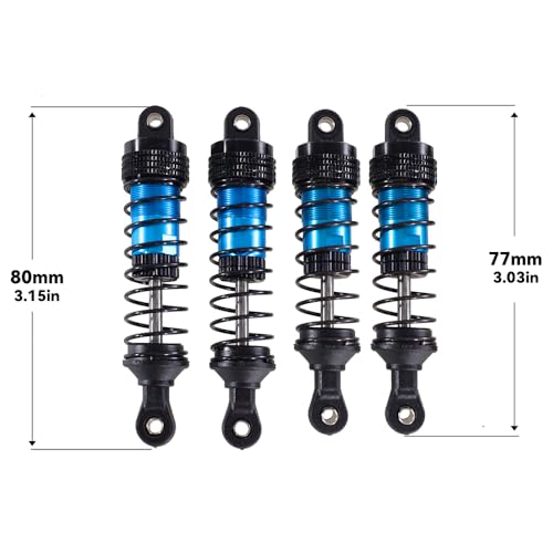 QPAJWAKS Verbesserter Stoßdämpfer for SCY 16101 16102 Pro Wltoys 124008 144001 124017 MJX Hyper Go 16207 16208 16210 14301 14210 RC Auto(Blauw) von QPAJWAKS