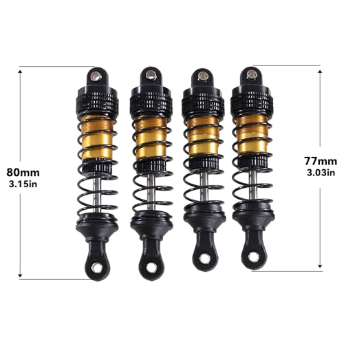 QPAJWAKS Verbesserter Stoßdämpfer for SCY 16101 16102 Pro Wltoys 124008 144001 124017 MJX Hyper Go 16207 16208 16210 14301 14210 RC Auto(Golden) von QPAJWAKS