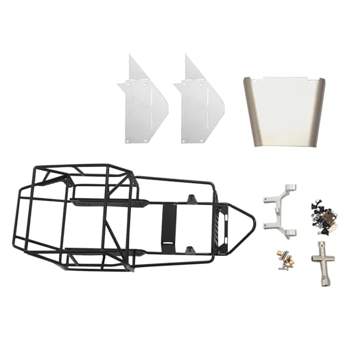 QPAJWAKS Vollrohrrahmen, Metallchassis, Metallkarosserie, Überrollkäfig for WPL C14 C24 C24-1 1/16 RC-Auto-Upgrade-Teile, Schwarz von QPAJWAKS