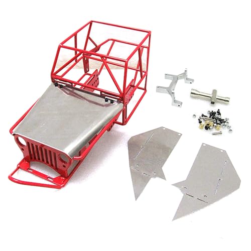 QPAJWAKS Vollrohrrahmen Metallchassis Metallkarosserie Überrollkäfig for WPL C14 C24 C24-1 1/16 RC-Auto-Upgrade-Teile, Rot QPAJWAKS Vollrohrrahmen Metallchassis Metallkarosserie Überrollkäfig for WPL C14 C24 C24-1 1/16 RC-Auto-Upgrade-Teile, Rot von QPAJWAKS