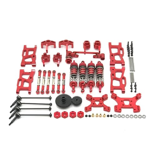 QPAJWAKS Vorne/R Querlenker Lenkblock Lenkgestänge Stoßdämpfer Dämpfer for WLtoys 1:12 124019 1:14 144010 02 144001(Rood) von QPAJWAKS