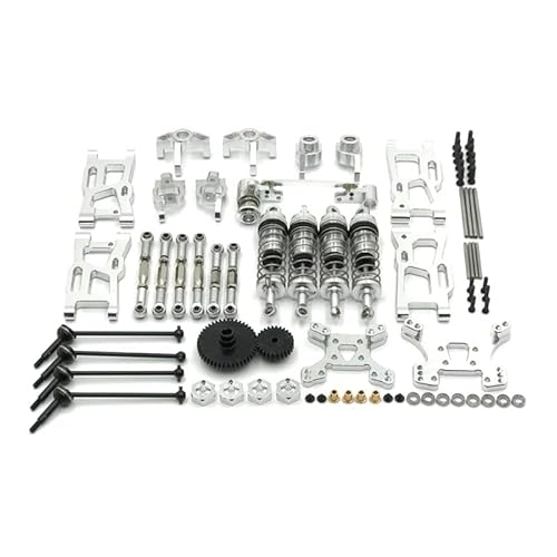 QPAJWAKS Vorne/R Querlenker Lenkblock Lenkgestänge Stoßdämpfer Dämpfer for WLtoys 1:12 124019 1:14 144010 02 144001(Silver) von QPAJWAKS