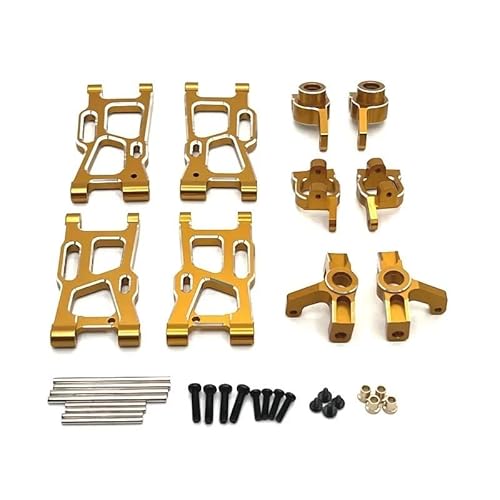 QPAJWAKS Vorne Hinten Schwingarme Lenkung Tasse C-förmigen Sitz for WLtoys 124008 1/14 1/12 JJRC C8803 Metall Upgrade Teile Rc Auto(Orange) von QPAJWAKS