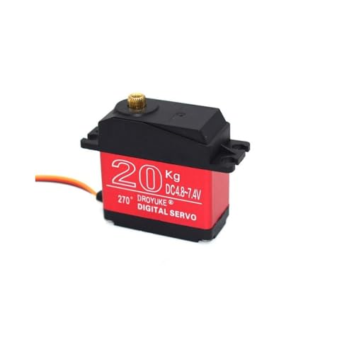 QPAJWAKS Wasserdichter 20KG 25KG 30KG 35KG Servo 180 Grad 270 Grad Großes Drehmoment Digital Servo Metallgetriebe 25T Servoarm for RC Auto LKW(1x20kg 270 Degree) von QPAJWAKS