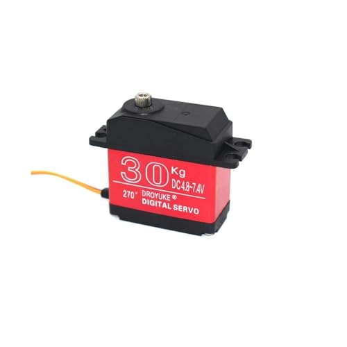 QPAJWAKS Wasserdichter 20KG 25KG 30KG 35KG Servo 180 Grad 270 Grad Großes Drehmoment Digital Servo Metallgetriebe 25T Servoarm for RC Auto LKW(1x30kg 270 Degree) von QPAJWAKS