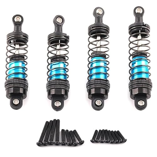 QPAJWAKS X18A-1 Set RC Auto Metall Stoßdämpfer for SCY 1/16 MJX H16H 14301,14210 1/16 1/12 1/14 Upgrade Teile Zubehör 75Mm 81Mm(Black Blue) von QPAJWAKS