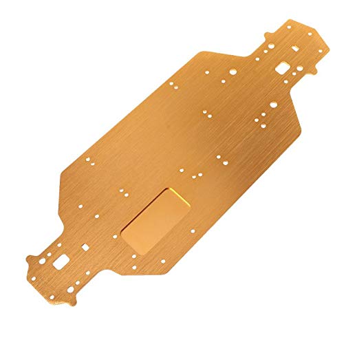 QPAJWAKS for HSP 04001 03601 Aluminium Legierung Metall Chassis 1/10 Tuningteile for Buggy Monster Truck HSP 94107 94170 94118 94111(Gold) von QPAJWAKS