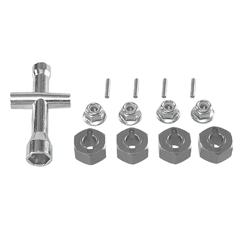 QPAJWAKS for MJX Hyper Go 1/14 14210 1/16 Fernbedienung Auto Sechskantschlüssel Rad Hex Set M4 Mutter Teile(Gray) von QPAJWAKS