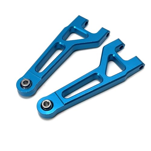 QPAJWAKS for MJX Hyper Go 1/16 16207 16208 16209 16210 H16 Metall Front Upper Suspension Arme RC Auto Vorne Schaukel Arm Upgrade Teile 16210(Blauw) von QPAJWAKS