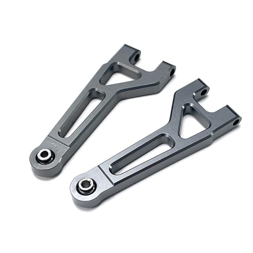 QPAJWAKS for MJX Hyper Go 1/16 16207 16208 16209 16210 H16 Metall Front Upper Suspension Arme RC Auto Vorne Schaukel Arm Upgrade Teile 16210(Gray) von QPAJWAKS