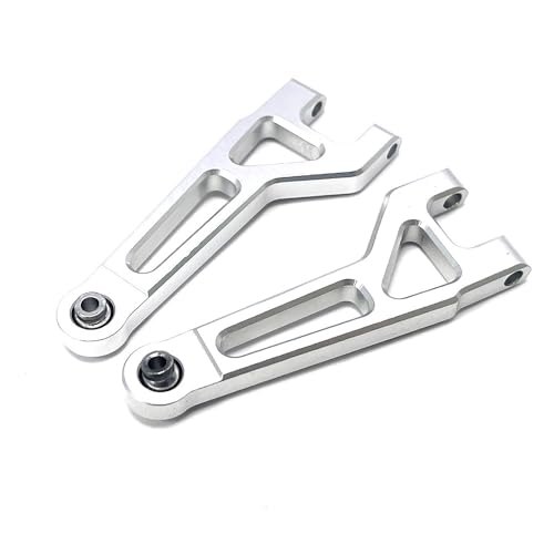 QPAJWAKS for MJX Hyper Go 1/16 16207 16208 16209 16210 H16 Metall Front Upper Suspension Arme RC Auto Vorne Schaukel Arm Upgrade Teile 16210(Silver) von QPAJWAKS