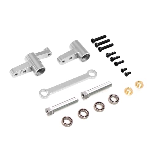 QPAJWAKS for MJX Hyper Go 14210 14209 H14BM 1/14 RC-Auto-Lenkungseinheit mit Lagern, Lenksäule, Lenkwelle, Upgrade-Teile(Silver) von QPAJWAKS