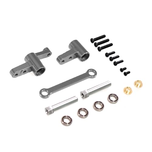 QPAJWAKS for MJX Hyper Go 14210 14209 H14BM 1/14 RC-Auto-Lenkungseinheit mit Lagern, Lenksäule, Lenkwelle, Upgrade-Teile(Titanium) von QPAJWAKS