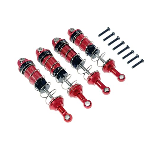 QPAJWAKS for MJX Hyper Go 16207 16208 16209 16210 H16 H16BM Metall Stoßdämpfer Vorne Hinten Metall Öl Gefüllt Stoßdämpfer Absorber(Rood) von QPAJWAKS