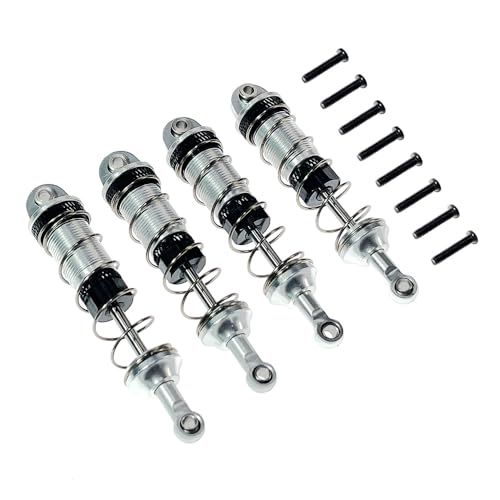 QPAJWAKS for MJX Hyper Go 16207 16208 16209 16210 H16 H16BM Metall Stoßdämpfer Vorne Hinten Metall Öl Gefüllt Stoßdämpfer Absorber(Silver) von QPAJWAKS