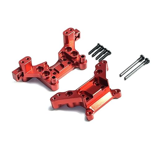 QPAJWAKS for MJX Hyper Go 16207 16208 16209 16210 H16 Metall Front Shock Tower RC Auto Rear Shock Tower 16170 16180 Upgrade Teile(Rood) von QPAJWAKS