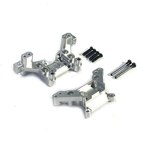 QPAJWAKS for MJX Hyper Go 16207 16208 16209 16210 H16 Metall Front Shock Tower RC Auto Rear Shock Tower 16170 16180 Upgrade Teile(Silver) von QPAJWAKS